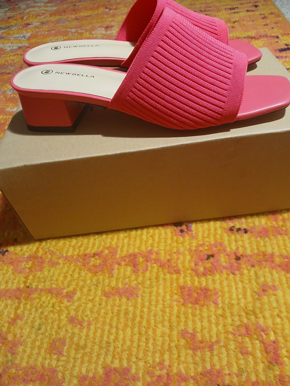 & Other Stories Hot Pink Ribbed Slide Mules